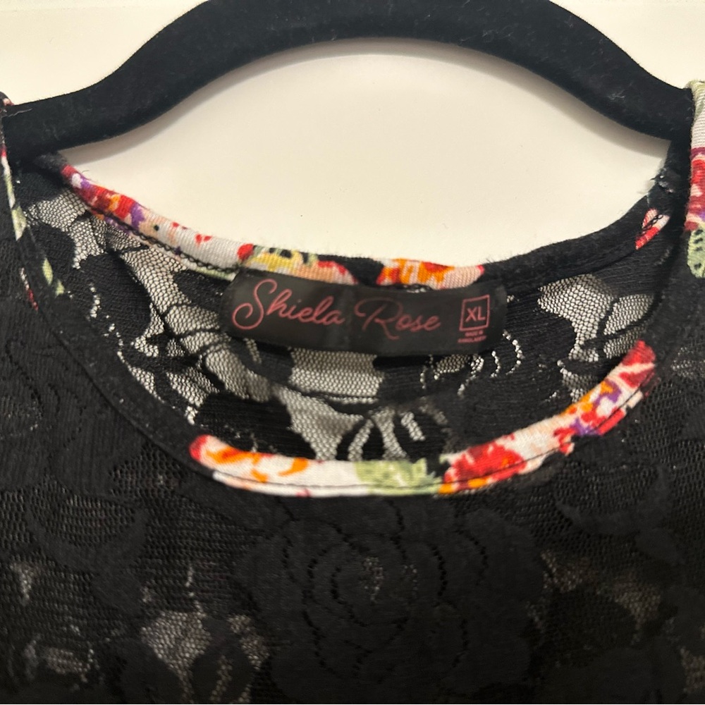 Shiela Rose Black Lace Blouse